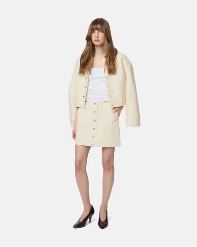 Apparis Ella Canvas Mini Skirt In White