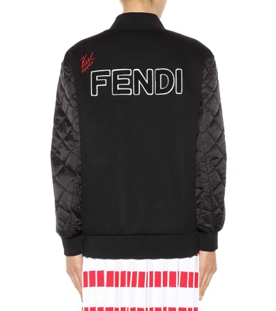 Shop Fendi Karlito Bomber Jacket With Fur In Llack