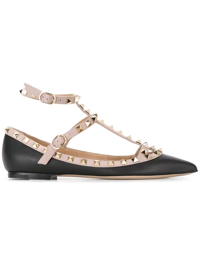 Shop Valentino Garavani Rockstud Ballerinas In Black