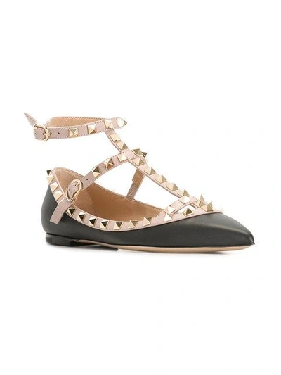 Shop Valentino Garavani Rockstud Ballerinas In Black