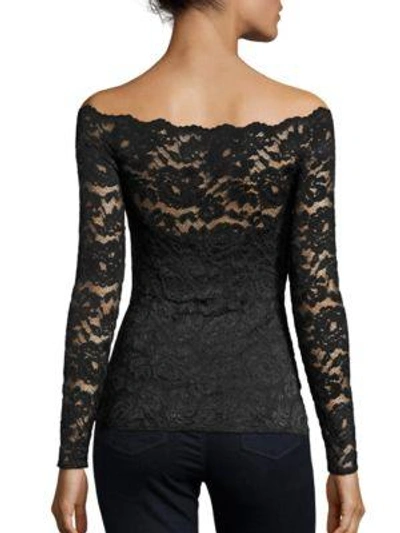 Shop L Agence Heidi Off-the-shoulder Lace Top In Black