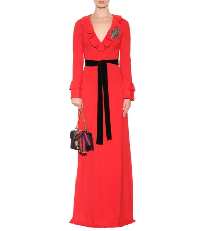 Shop Gucci Stretch-jersey Gown In Live Red