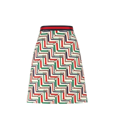 Gucci Silk And Wool Skirt In Multicolour
