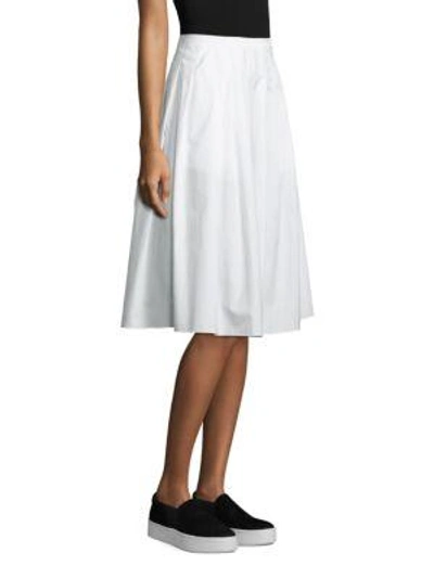 Shop Vince Multi Pleated Skirt In White
