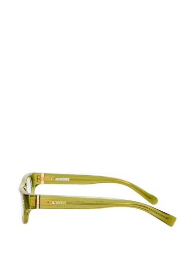 Jacquemus Rectangle-frame Glasses In Green