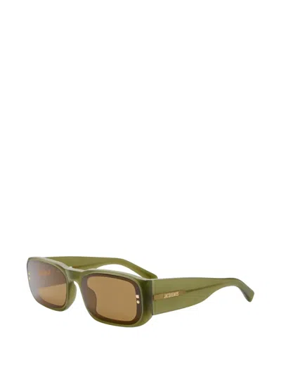 Jacquemus Rectangle-frame Sunglasses In Green