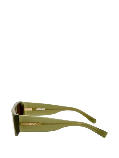Jacquemus Rectangle-frame Sunglasses In Green