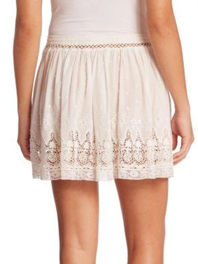 Shop Loveshackfancy Phoebe Cotton Lace Trim Skirt In White