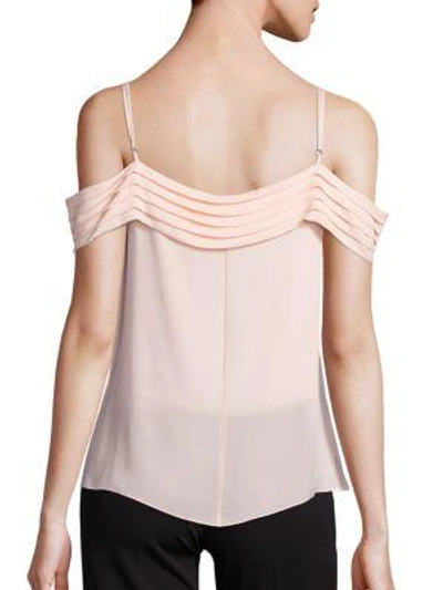 Shop Alexander Wang T Silk Georgette Pleated Off-the-shoulder Top In Black