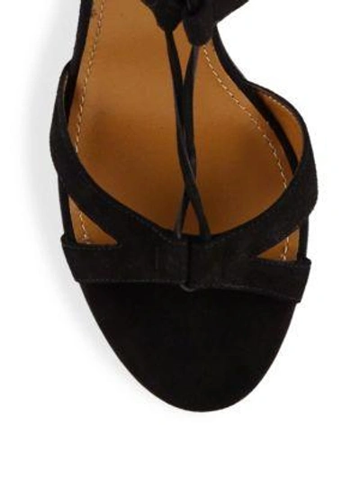 Shop Aquazzura Beverly Hills Suede Lace-up Sandals In Black