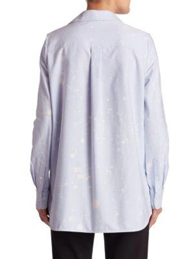Shop Alexander Wang A-line Cotton Tunic Shirt In Pacific