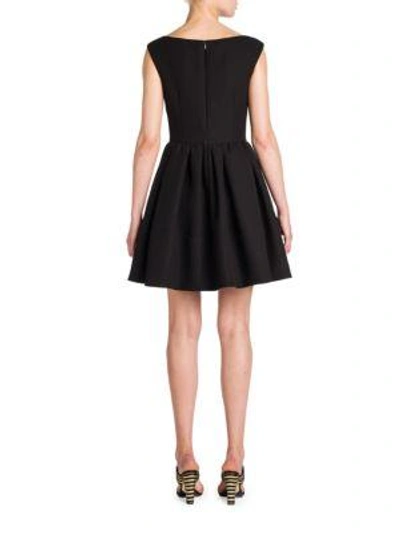 Shop Fendi Studded Scoopneck Dress In Black