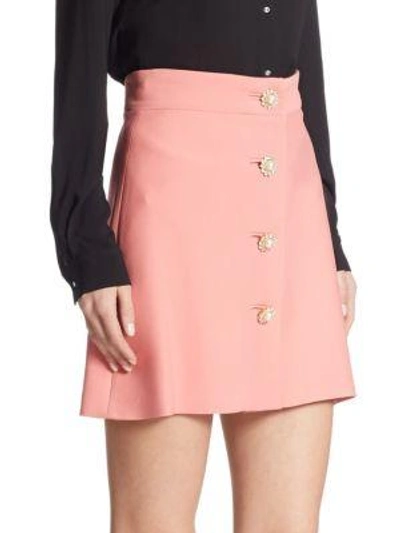 Shop Miu Miu Embroidered Skirt In Pink