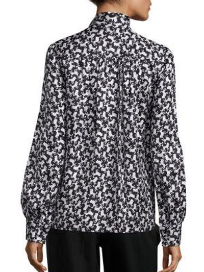 Shop Marc Jacobs Poodle Print Silk Blouse In White