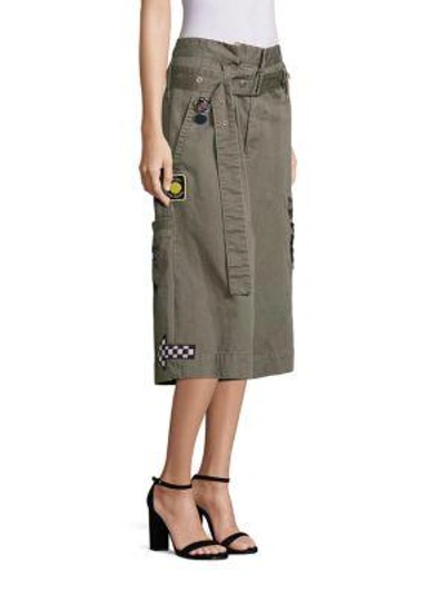 Shop Marc Jacobs Long Cargo Shorts In Military Green