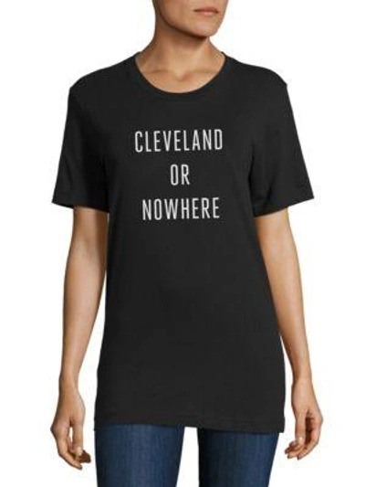 Shop Knowlita Cleveland Or Nowhere Cotton Graphic Tee In Black White