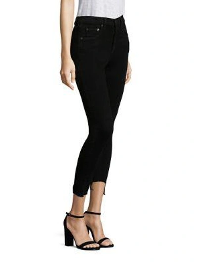 Shop Rag & Bone Women's Capri High-rise Step Hem Skinny Jeans In Black Hampton