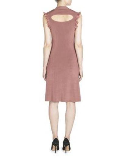 Shop Nina Ricci Stretch Fit-&-flare Dress In Powder