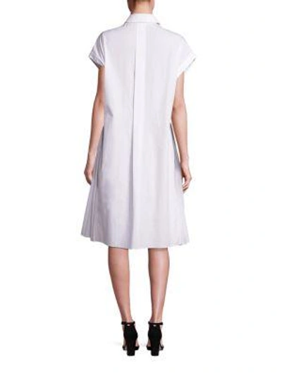 Shop Tome Sleeveless Cotton Shirtdress In White