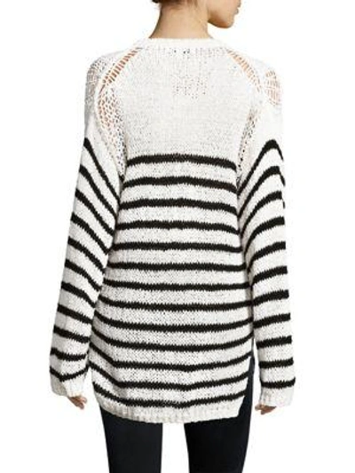 Shop Iro Lolita Stripe Sweater In Ecru Black
