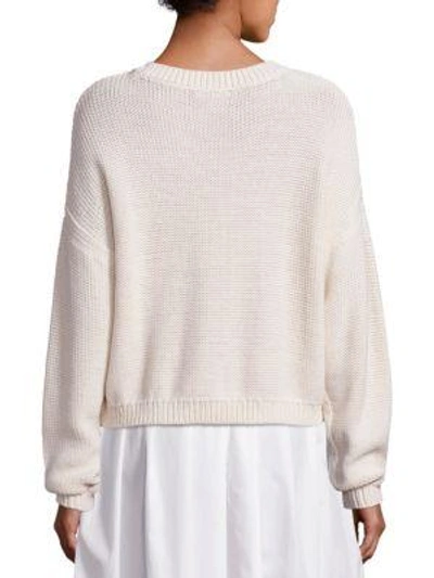 Shop Vince Dropped Shoulder Knitted Pullover In Bleached