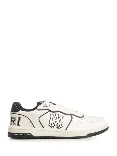 Amiri Newport White Sneakers Low Top With Logo Patch On The Side And Contrasting Heel With Leather Logo Le