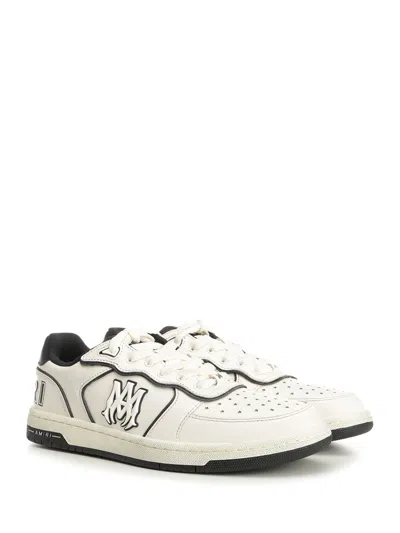Amiri Newport White Sneakers Low Top With Logo Patch On The Side And Contrasting Heel With Leather Logo Le
