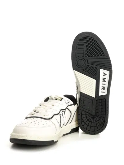 Amiri Newport White Sneakers Low Top With Logo Patch On The Side And Contrasting Heel With Leather Logo Le