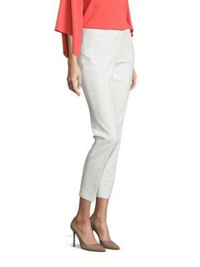 Shop Josie Natori Textured Ankle Pants In White