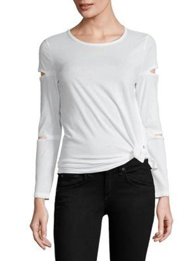 N:philanthropy Gloria Cutout Long-sleeve Cotton Top In White