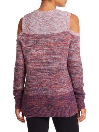 Shop Rebecca Minkoff Page Wool Blend Cold Shoulder Sweater In Ombre Space Dye