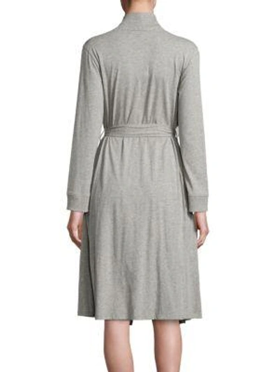 Shop Skin Heathered Cotton Jersey Robe In Heather Grey