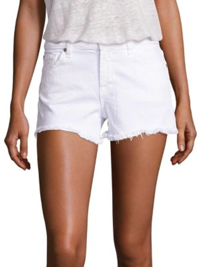 Shop 7 For All Mankind Cut-off Denim Shorts In Clean White