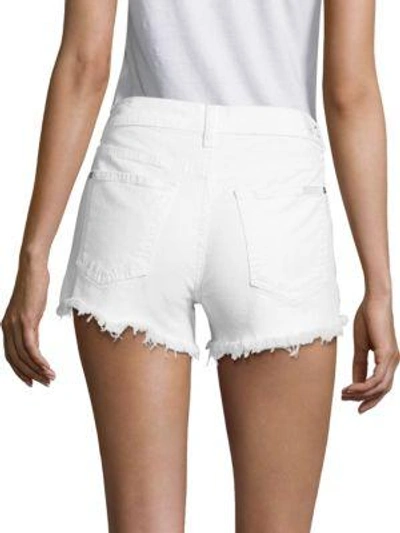 Shop 7 For All Mankind Cut-off Denim Shorts In Clean White