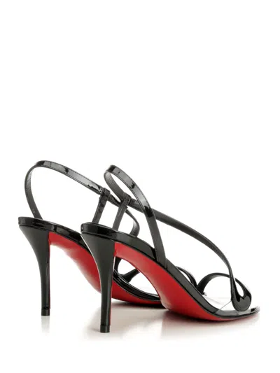 Christian Louboutin 100mm Pink Z Leather Slingback Heeled Sandals In Black