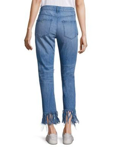 Shop 3x1 Distressed Cropped Fringe Hem Jeans In Mazzy