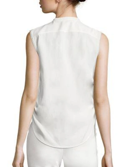 Shop Helmut Lang Sleeveless Ruched Blouse In Navy