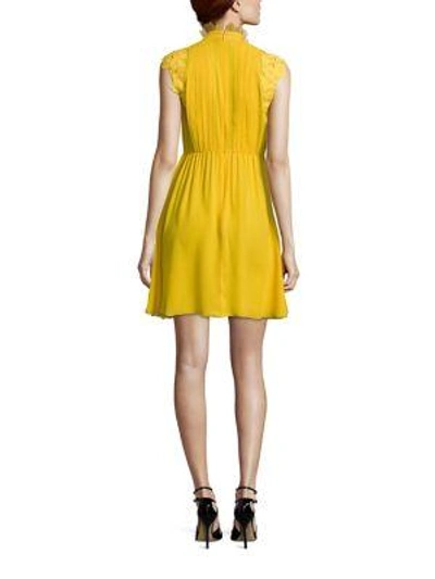 Shop Giambattista Valli Embellished Silk Dress In Yellow