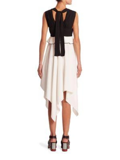 Shop Proenza Schouler Colorblock Asymmetric Dress In Black Optic White