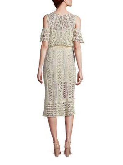 Shop See By Chloé Cold-shoulder Crochet Cotton Dress In Natural White