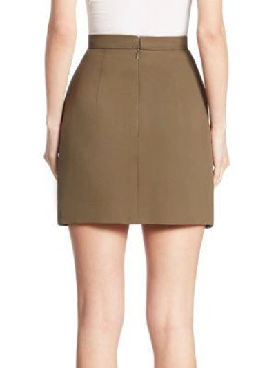 Shop Brandon Maxwell Layered Mini Skirt In Olive