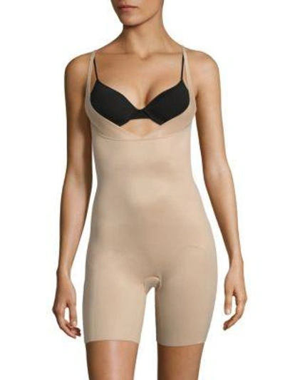 Shop Chantelle Women's Open Bust Mid-thigh Shaper In Sand