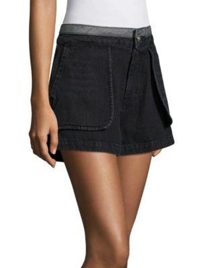 Shop Opening Ceremony Denim Inside-out Shorts In Black