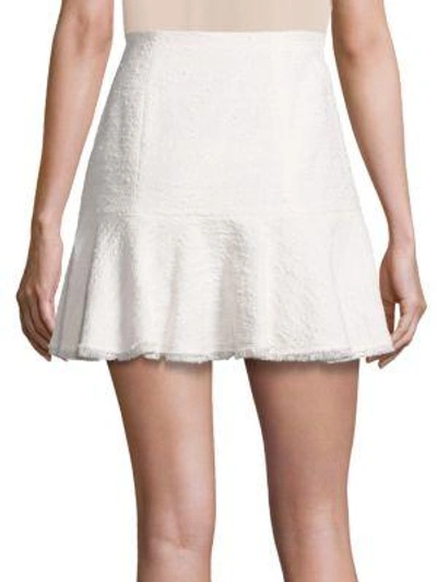 Shop Rebecca Taylor Textured Tweed Skirt In Snow