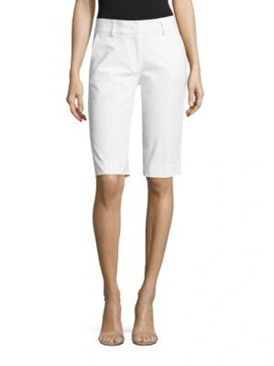 Shop Piazza Sempione Cotton Bermuda Shorts In Optical White