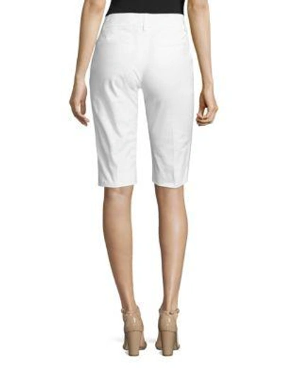 Shop Piazza Sempione Cotton Bermuda Shorts In Optical White