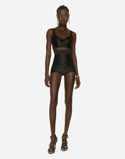 Dolce & Gabbana Lace-trimmed Top In Black