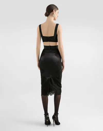 Dolce & Gabbana Lace-trimmed Top In Black