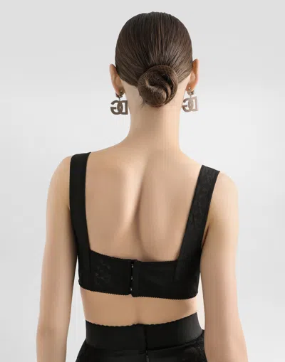 Dolce & Gabbana Lace-trimmed Top In Black