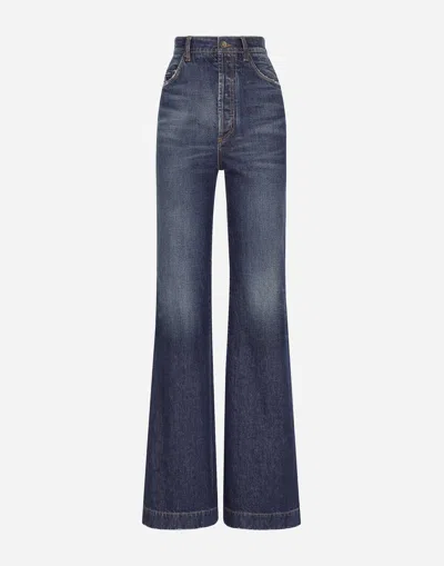 Dolce & Gabbana Flared Denim Jeans In Blue